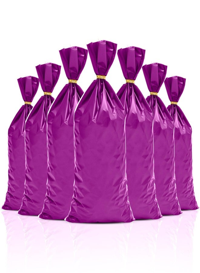 Lecpeting 100 Pcs Cellophane Treat Bags Plastic Goodie Candy Bags with Twist Ties for Gift Wrap Birthday Wedding Baby Shower Christmas Party Supplies (Purple) - Image 4